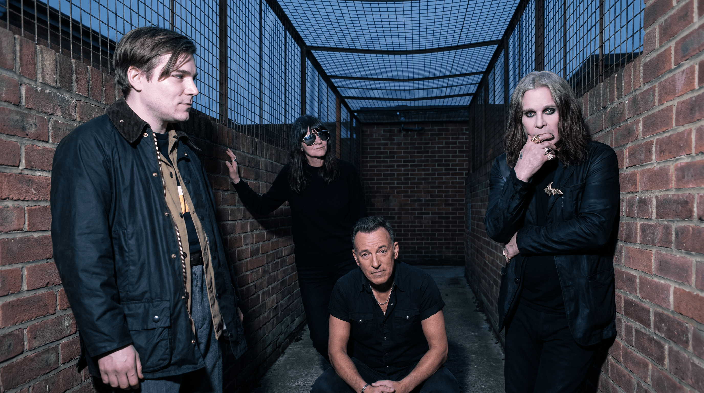 Group portrait of this week's artists: Pavement, Throbbing Gristle, Bruce Springsteen, Ozzy Osbourne