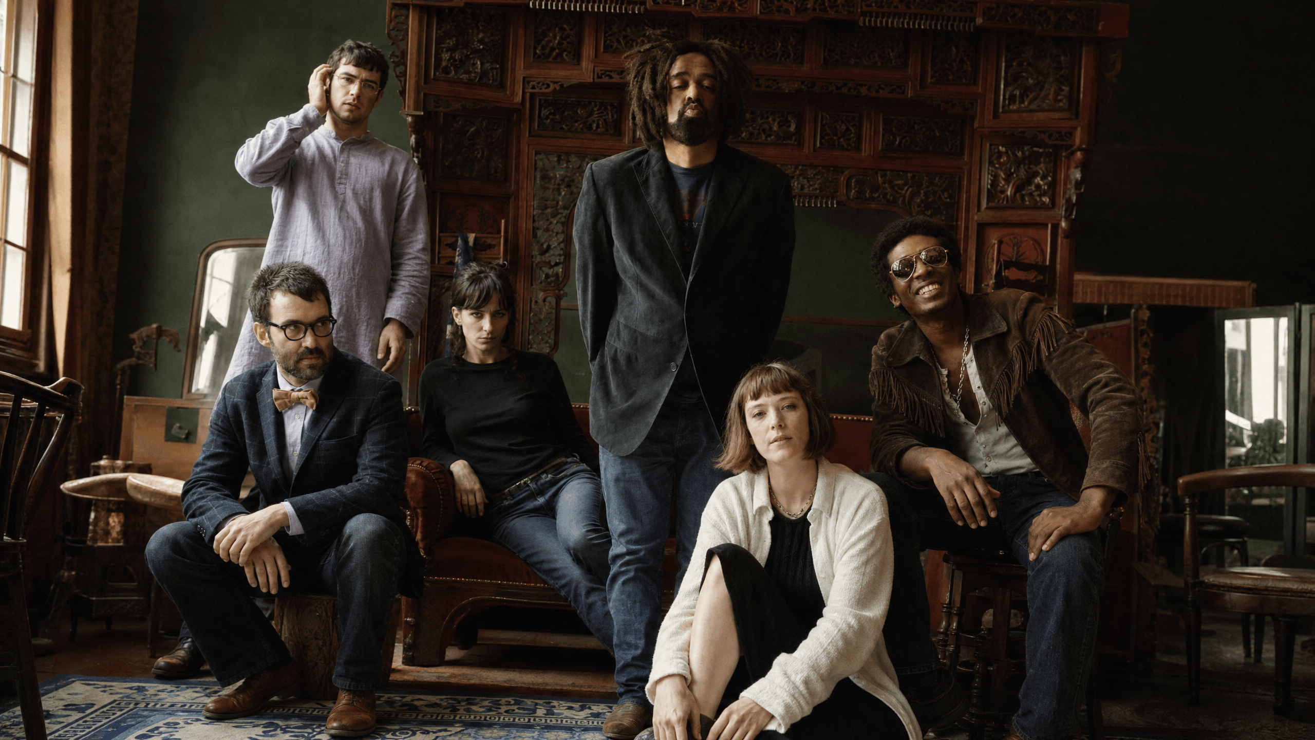 Group portrait of this week's top artists: The Beta Band, Eels, The Charlatans, Elastica, Counting Crows, Mojave 3
