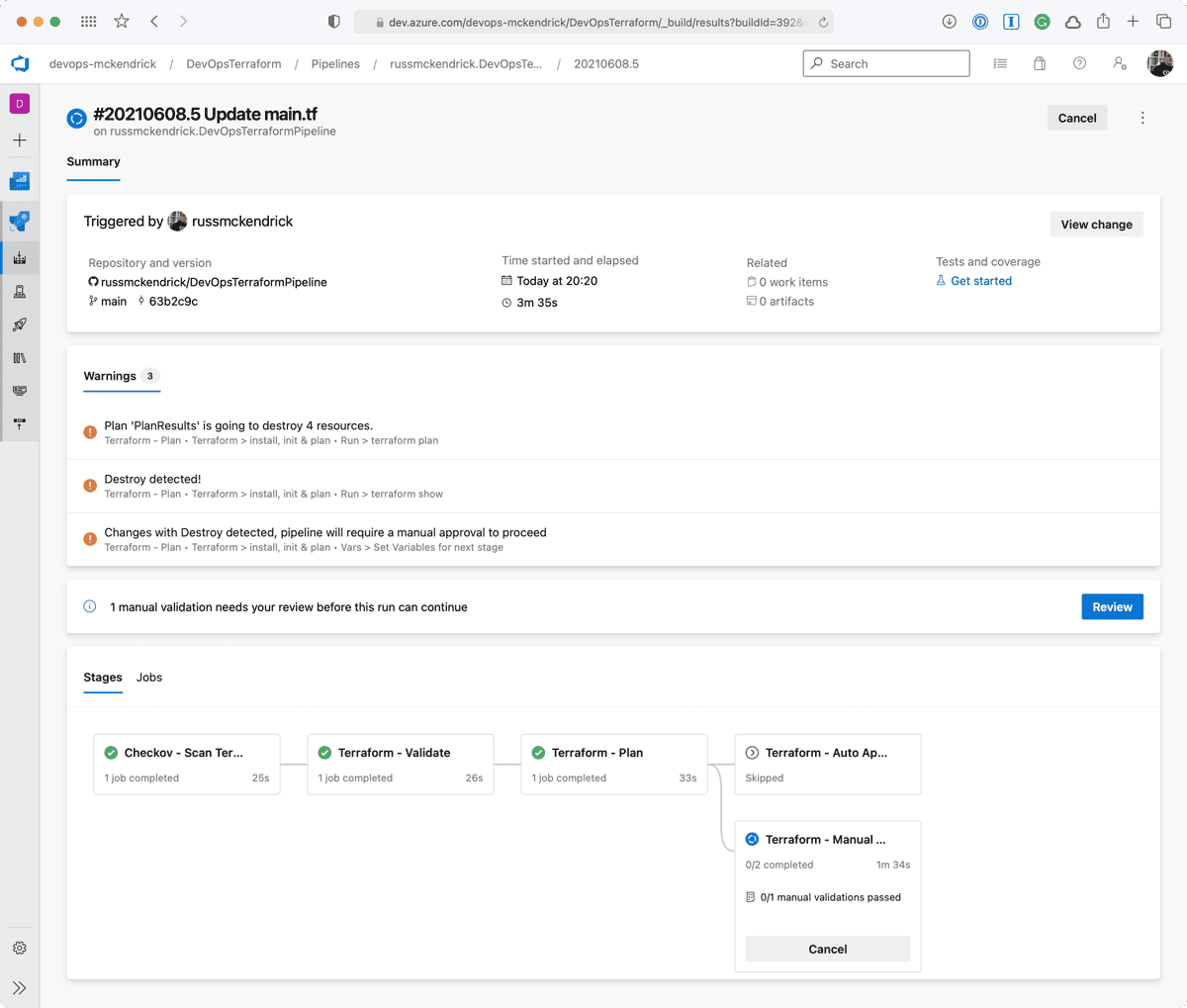 reviewing the change