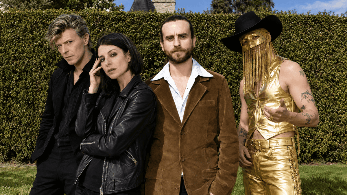 Group portrait of this week's artists: Tool, David Bowie, Orville Peck, Pure Reason Revolution
