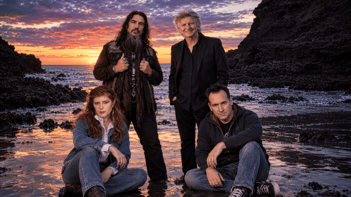 Group portrait of this week's artists: Crowded House, Kirsty MacColl, Utah Saints, Machine Head