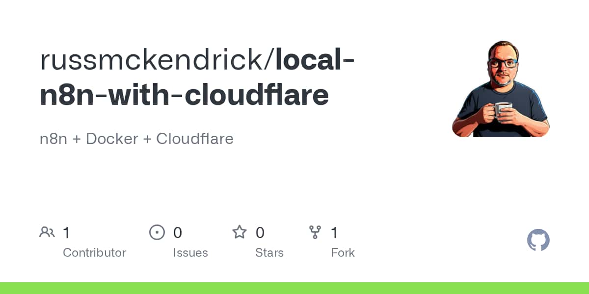 n8n + Docker + Cloudflare. Contribute to russmckendrick/local-n8n-with-cloudflare development by creating an account on GitHub.