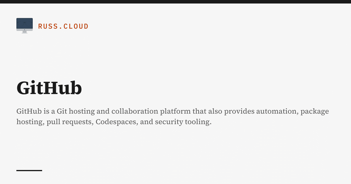 GitHub | Russ McKendrick